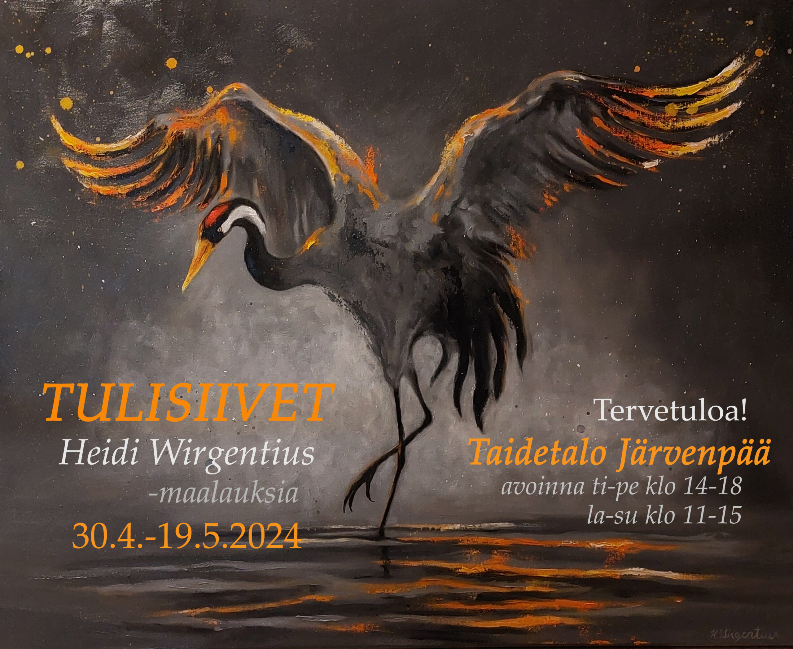 Tulisiivet 30 4 19 5 2024 Heidi Wirgentius Taidetalon Galleriassa Tulisiivet 30 4 19 5 2024 Heidi Wirgentius Taidetalon Galleriassa